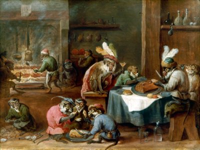 Meal of Costumed Monkeys by David Teniers the Younger